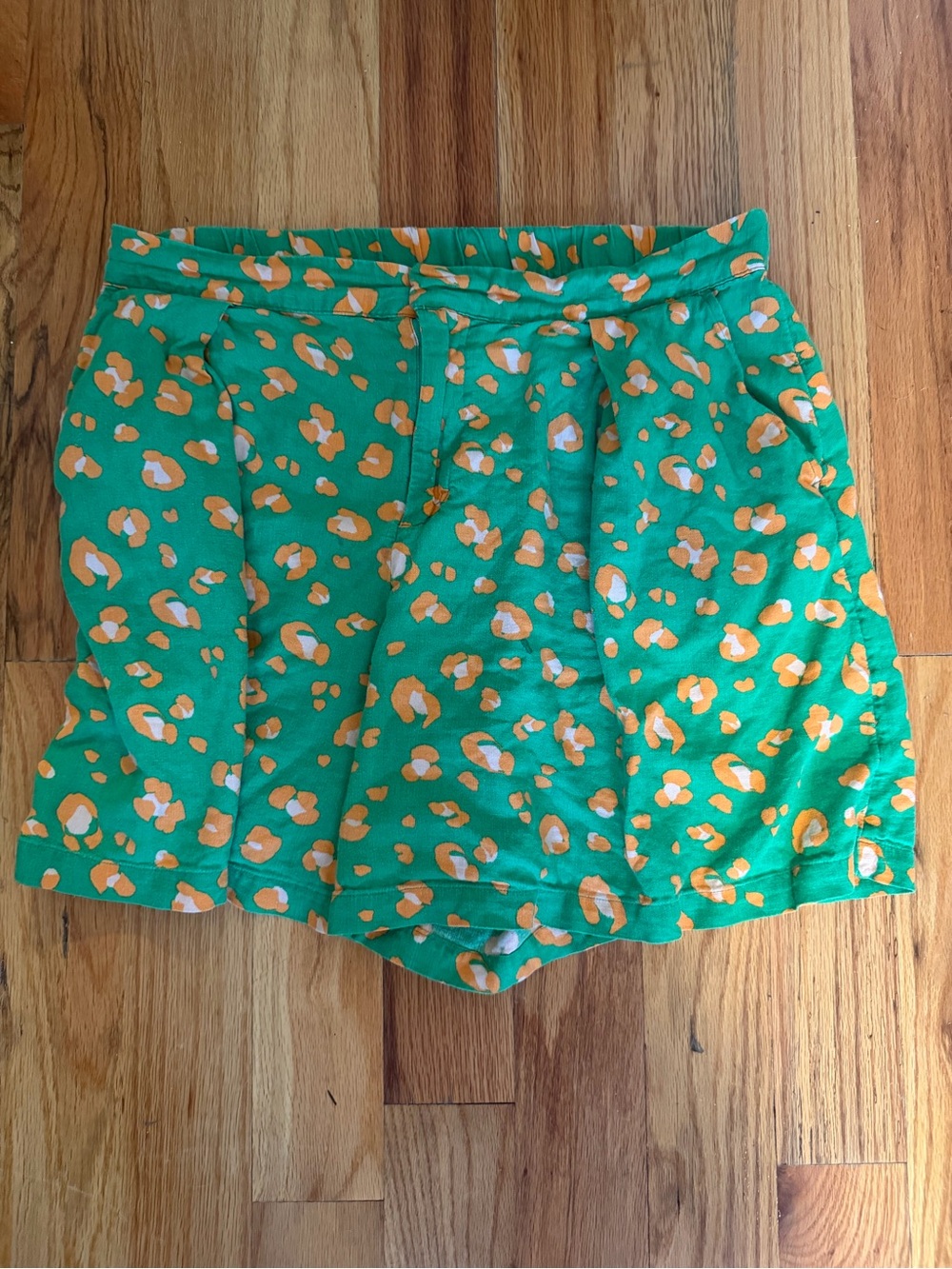 Tabitha Brown Green Skort with Orange and White Spot Print